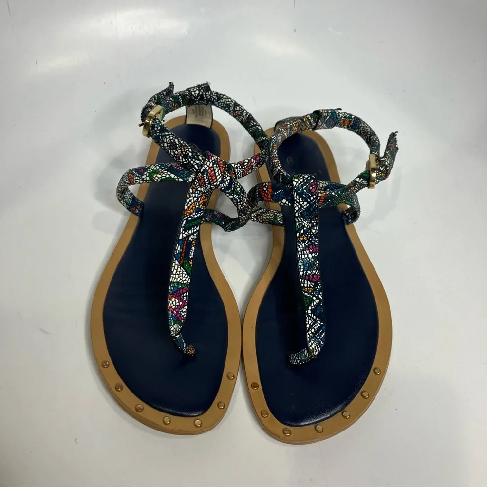Isola Mackenzie t-strap sandals casual summer multicolor women’s size 7‎